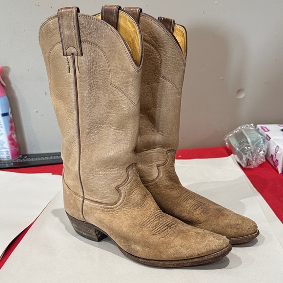 Justin Boots Light Brown Western Boots - Picture 1 of 6